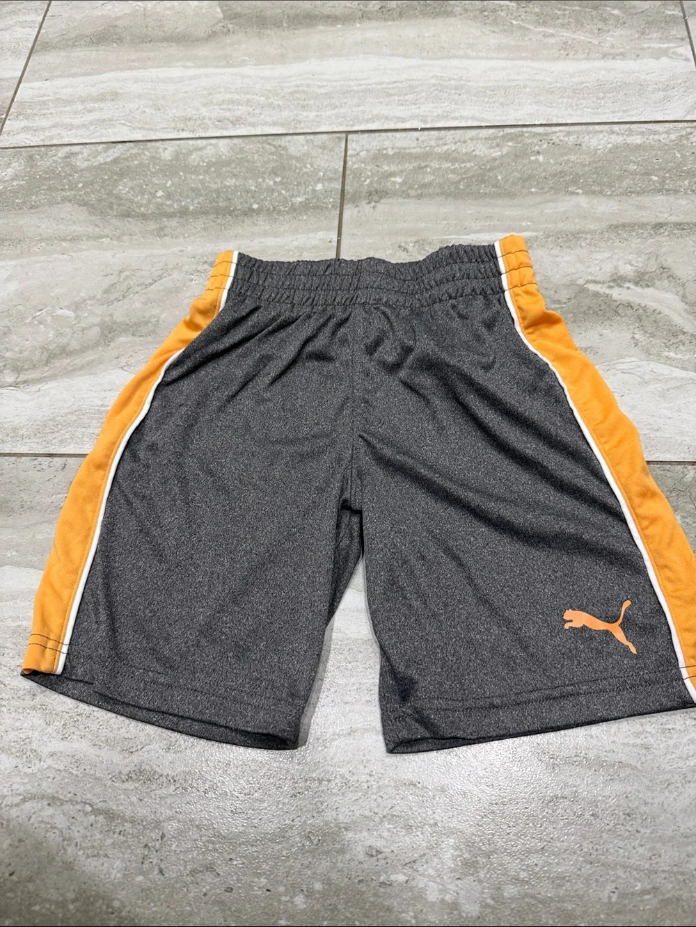 Puma Black & Orange Boys' Athletic Shorts
